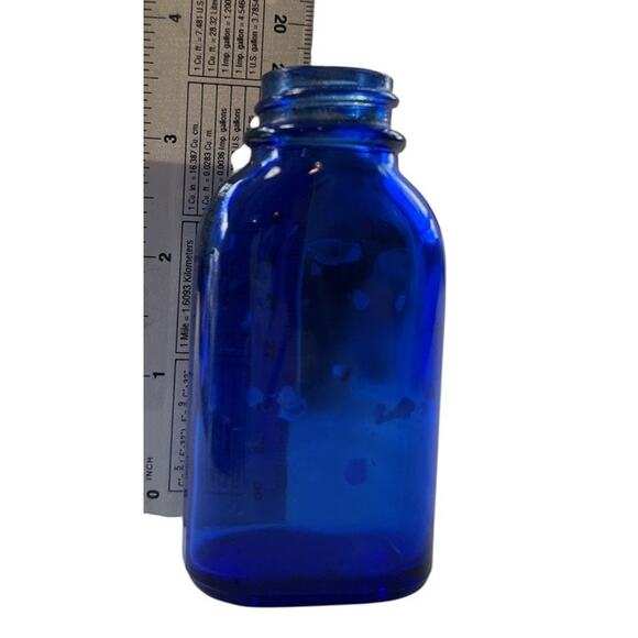 Vintage Glass Bottle Lot 4 Brown Clear Blue Apothecary Scientist Decor Alchemist - Picture 4 of 10